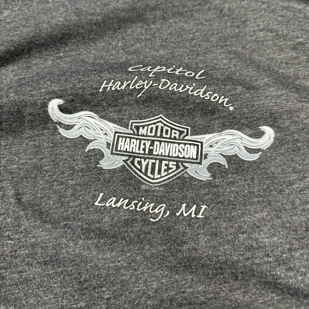 Y2K Harley Davidson Lansing Michigan Zip Up Sweater - Picture 2 of 4